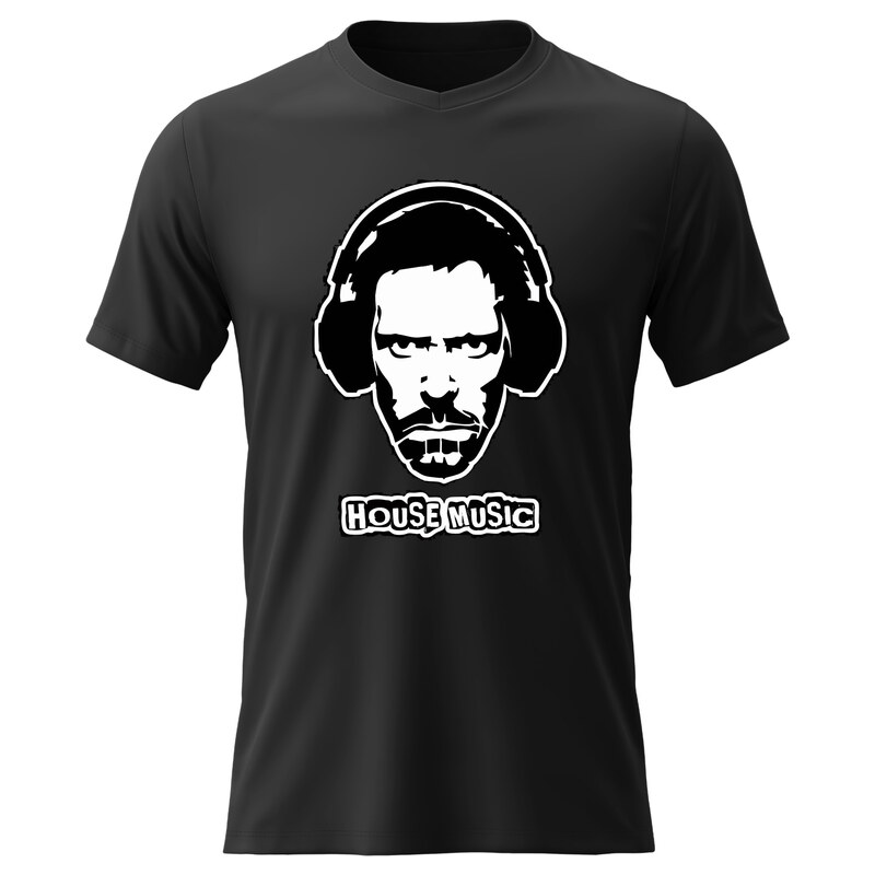 Giftela Pánské bavlněné tričko s potiskem - DR. HOUSE - černé