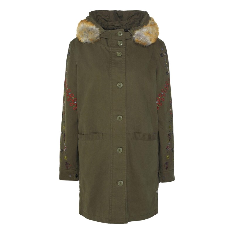 Desigual Zimní parka marine modrá / hořčicová / khaki / ohnivá červená 115489469