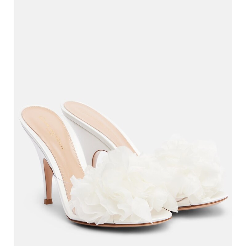 Gianvito Rossi Floral-appliquÃ PVC mules