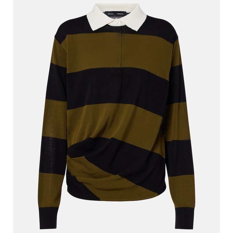 Proenza Schouler Corinna striped cotton polo shirt
