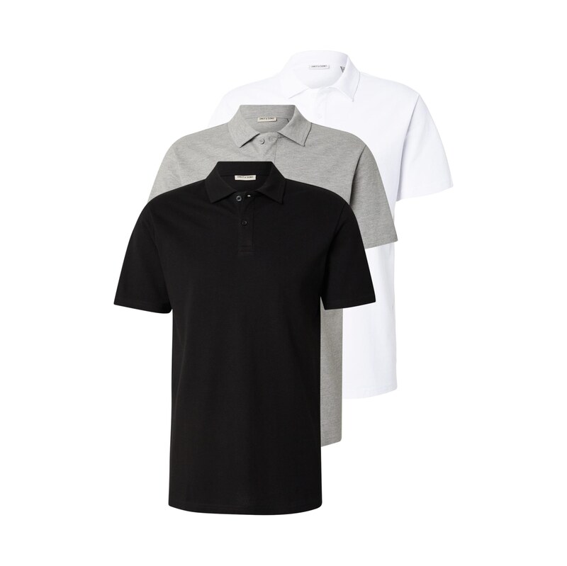 Only & Sons Tričko ONSGORDON šedý melír / černá / bílá