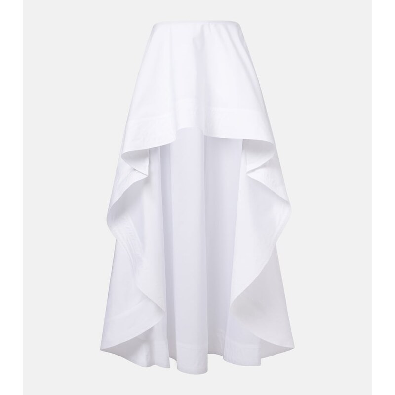 Stella McCartney Asymmetric ruffled cotton poplin miniskirt
