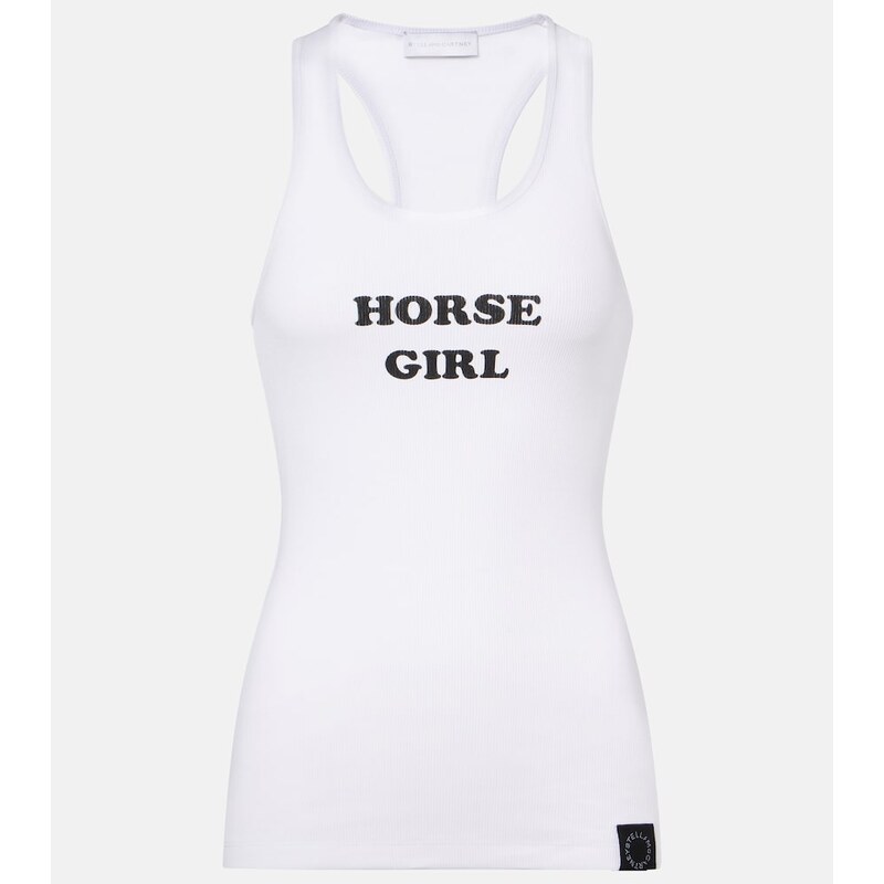 Stella McCartney Printed cotton-blend tank top