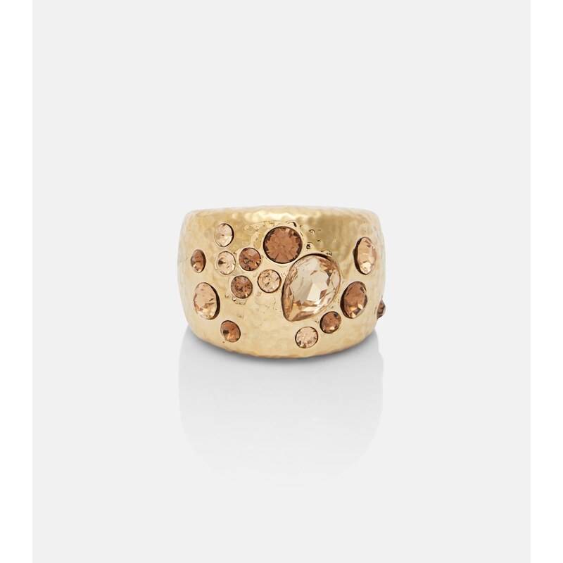 Oscar de la Renta Scramble embellished gold-plated ring