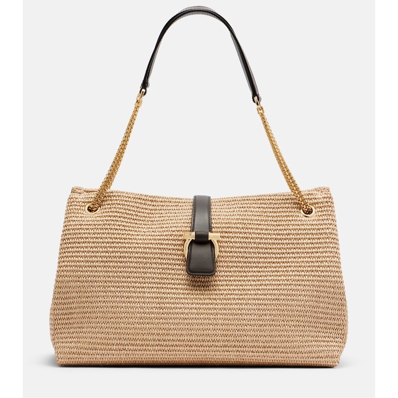 Ferragamo Medium raffia shoulder bag