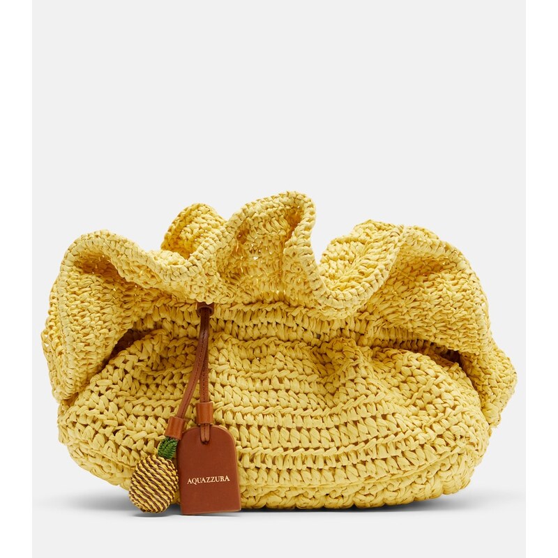 Aquazzura Paradise raffia clutch