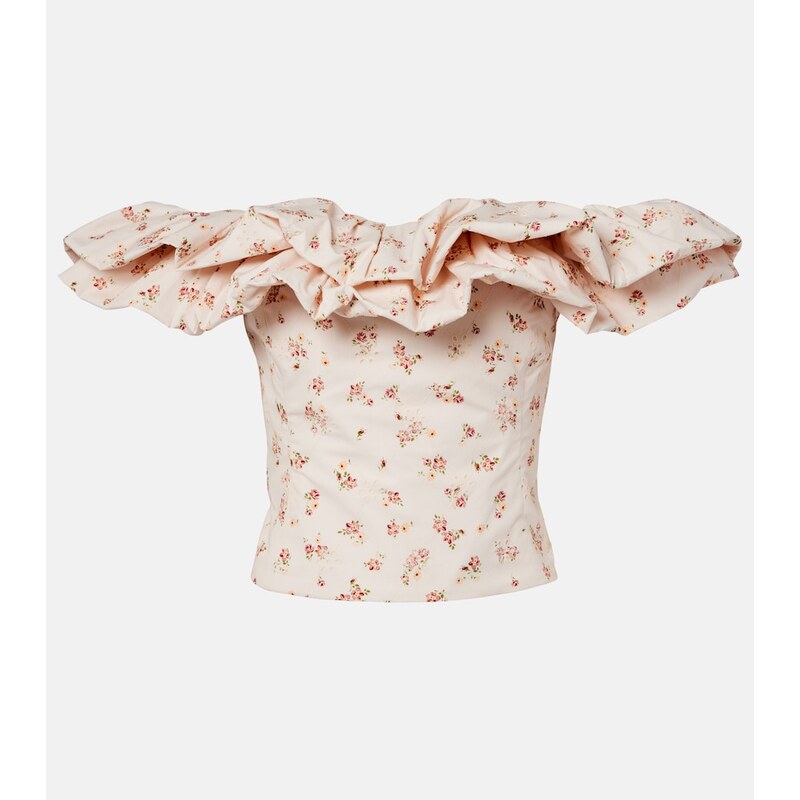 Markarian Dalia floral off-shoulder cotton top