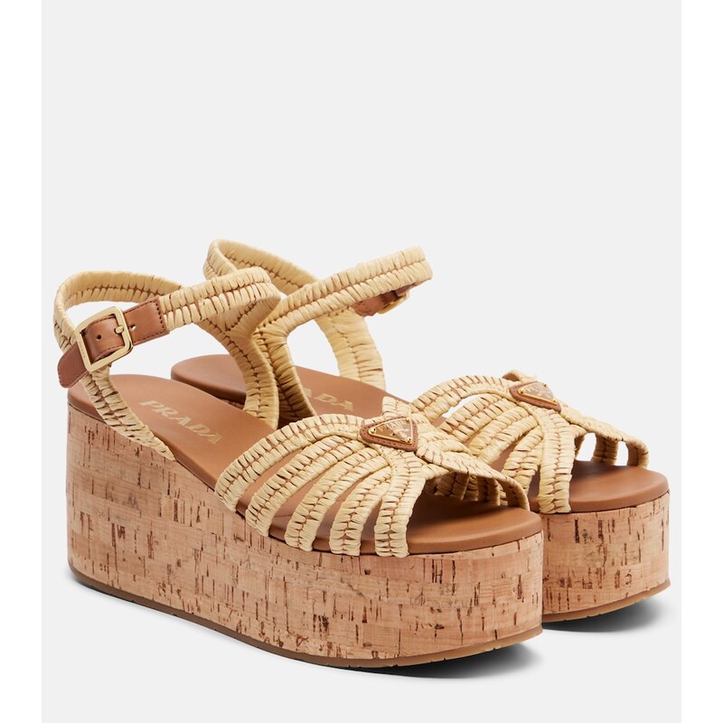 Prada Crochet wedge sandals