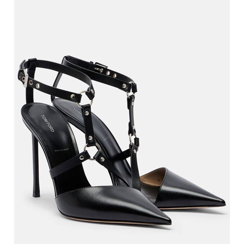 Tom Ford Harness leather slingback pumps