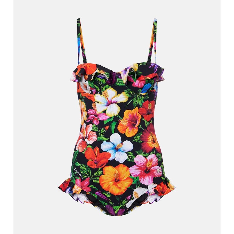Dolce&Gabbana Floral ruffled swimsuit