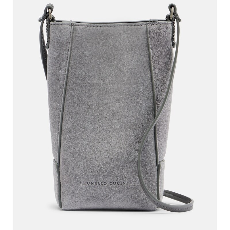 Brunello Cucinelli Monili suede crossbody bag
