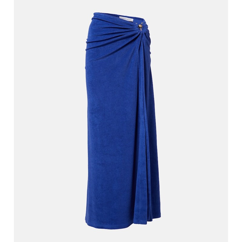 Christopher Esber Cotton-blend terry maxi skirt