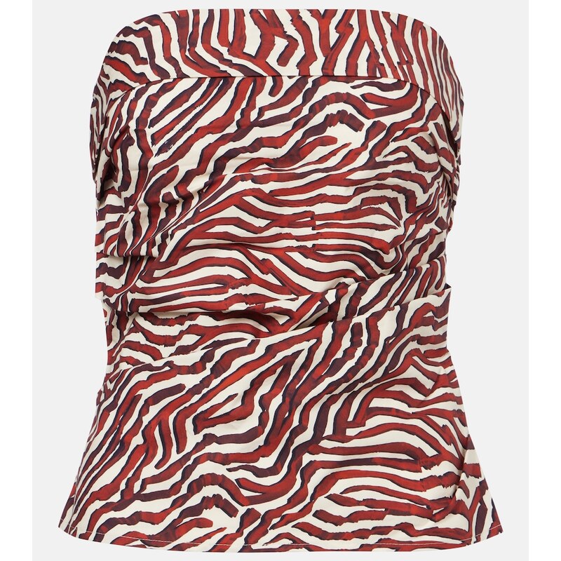 Proenza Schouler White Label Maisy printed cotton-blend tube top