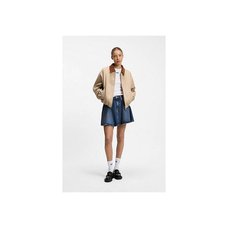 HUGO High-waisted mini skirt in blue denim 115488974