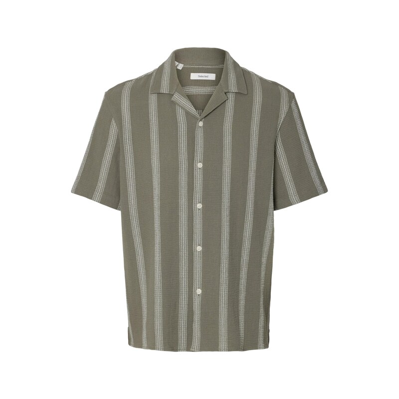 SELECTED Košile SLHSAL khaki / bílá