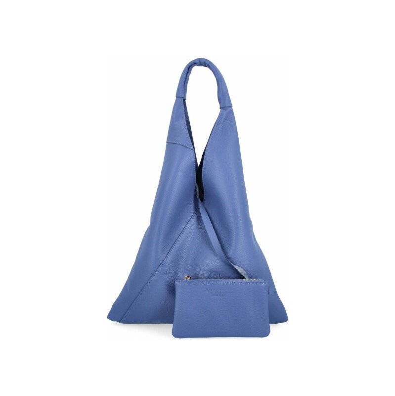 Kožené kabelka shopper bag Vittoria Gotti modrá 5820S
