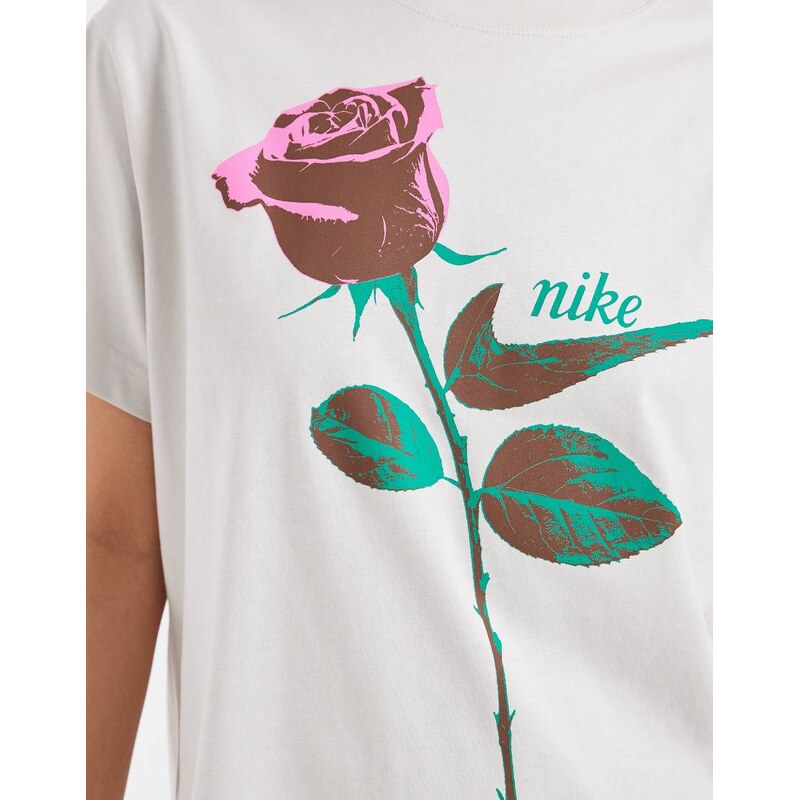 Nike rose graphic oversized t-shirt in light grey