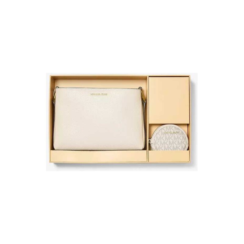 MICHAEL KORS kožená crossbody s peněženkou v dárkovém balení modrá