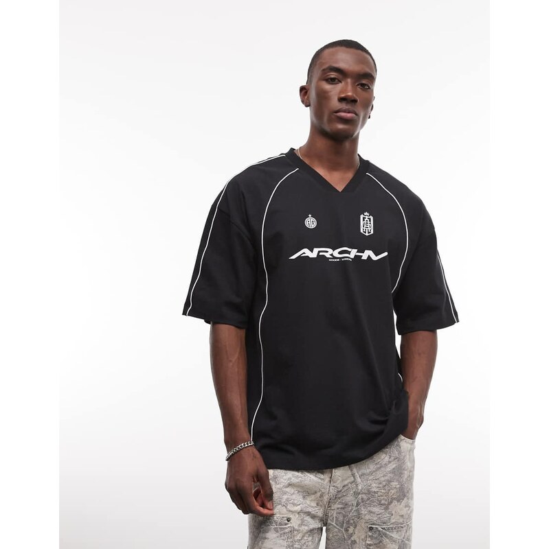 ASOS DESIGN oversized t-shirt co-ord with football graphic in