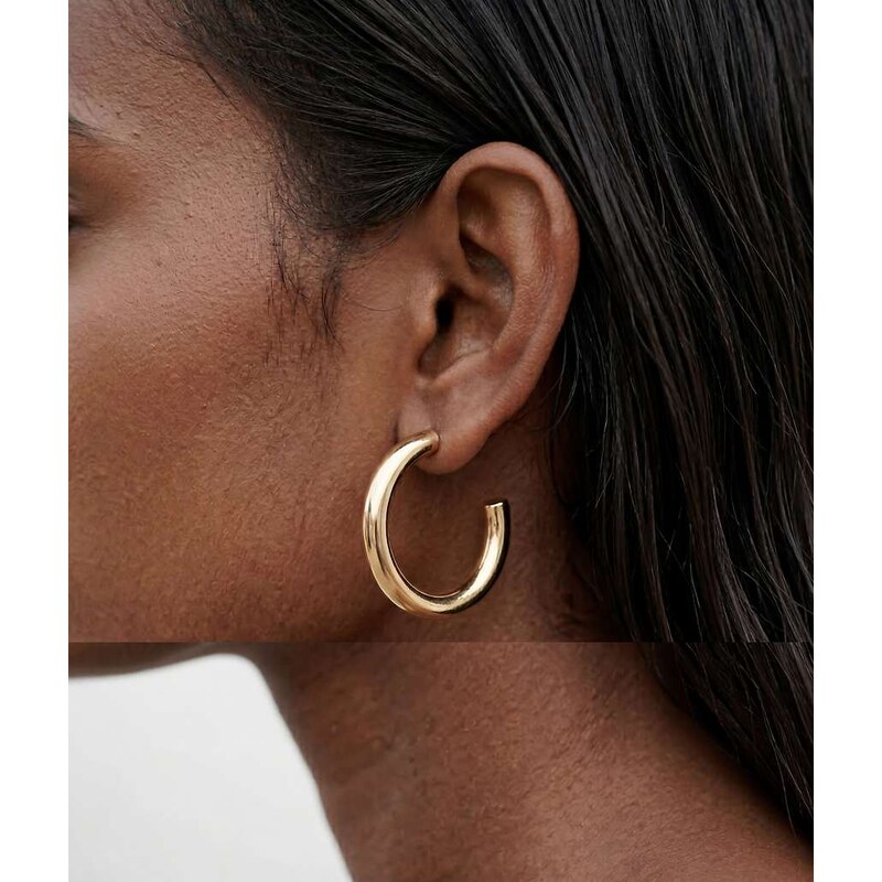 Reclaimed Vintage 2 pack hoops in mixed metals-Gold