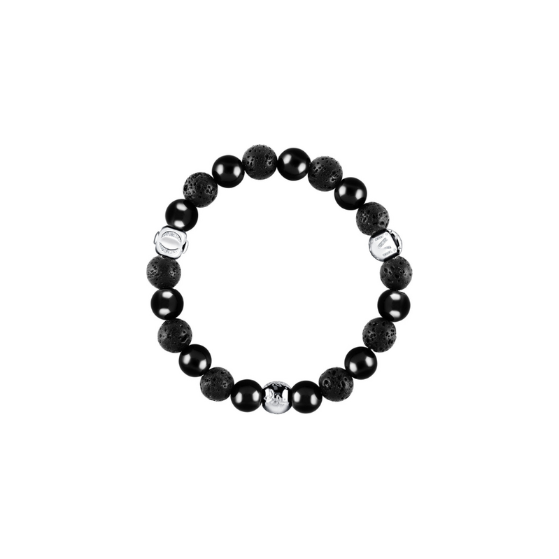 Olivie TERRA náramek ONYX & LÁVA SILVER 10040 115491939