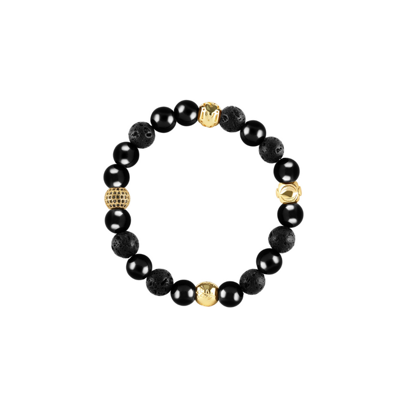 Olivie TERRA náramek ONYX & LÁVA GOLD 10038 115491937