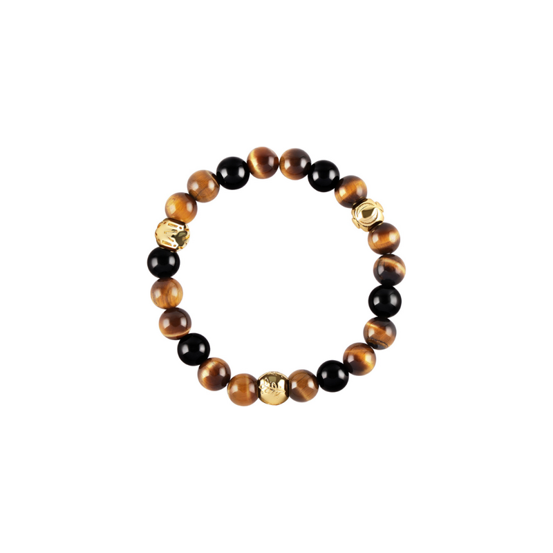 Olivie TERRA náramek TYGŘÍ OKO & ONYX GOLD 10046 115491944