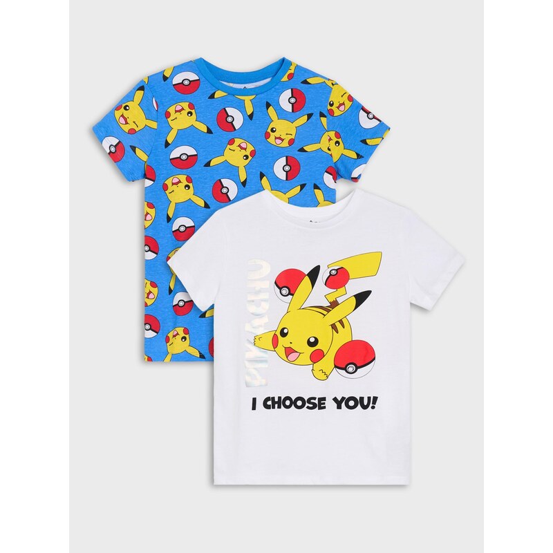 Sinsay - Bavlněná trička s potiskem Pokémon 2 pack - vícebarevná