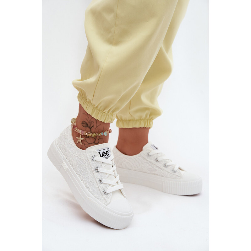 Dámské krajkové tenisky na platformě LEE ISLA LACE WOMEN LOW 50261003 115492603
