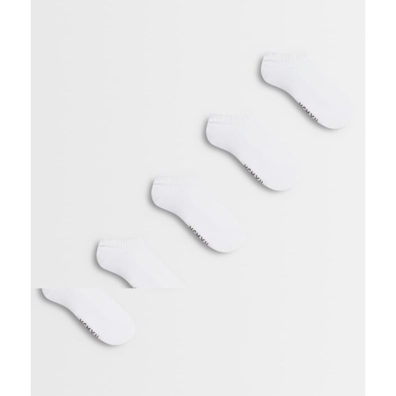River Island 5 pack trainer liner socks in white