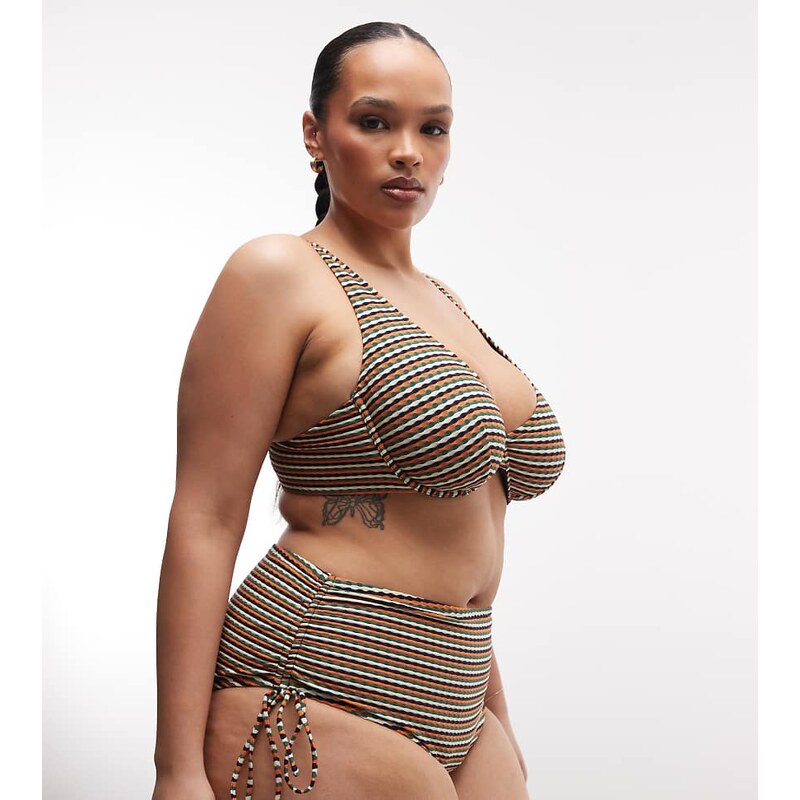 ASOS Curve ASOS DESIGN Curve Dori ruched high waisted bikini