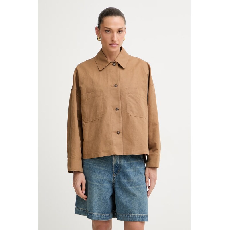 Weekend Max Mara košilová bunda dámská se lnem VETTURA 115524355