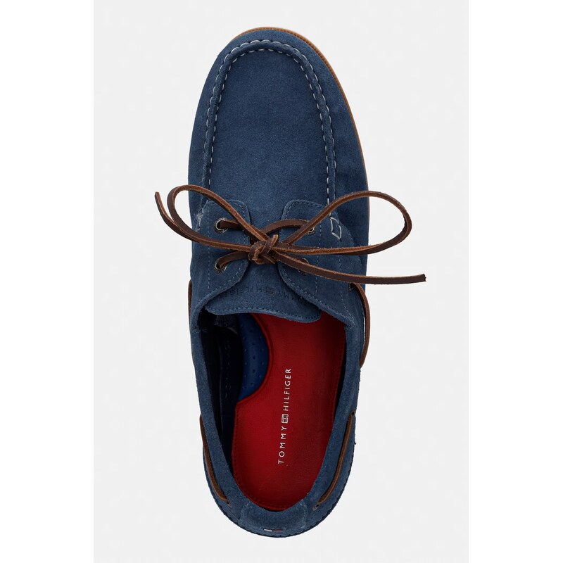 Tommy Hilfiger mokasíny pánské semišové TH BOAT SHOE CORE SUEDE