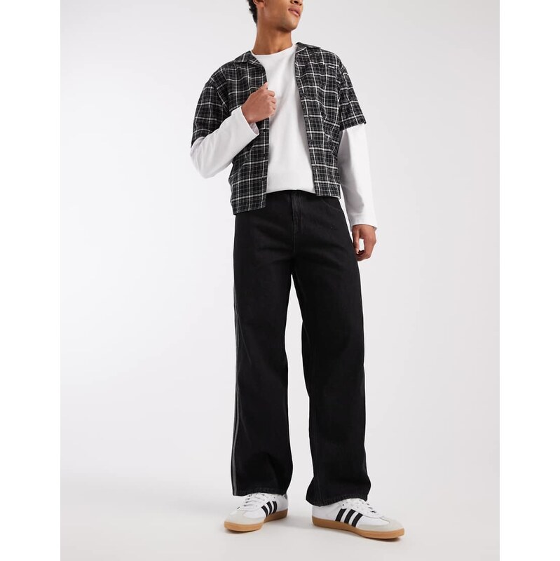 adidas Originals firebird loose fit jeans in black