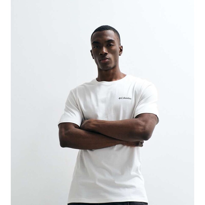 Columbia Barton Springs III graphic t-shirt in sea salt-White
