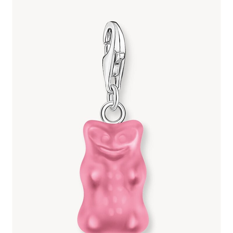 Thomas Sabo Silver charm pendant goldbears in pink in sterling