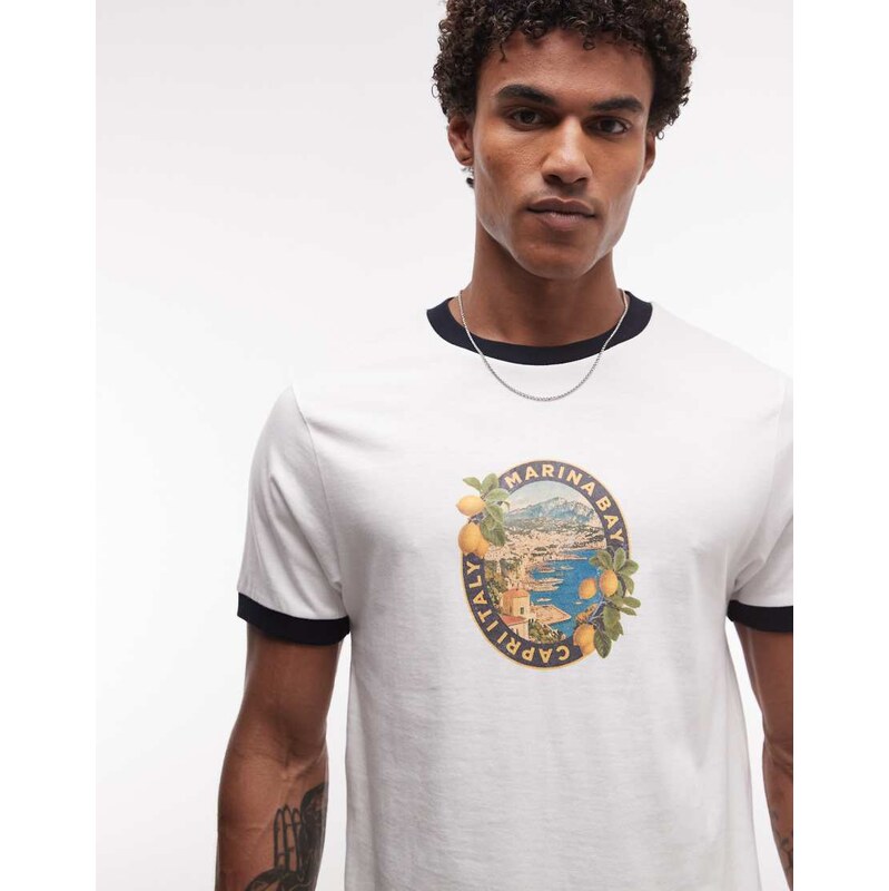 ASOS DESIGN boxy oversized regular fit t-shirt with scenic front