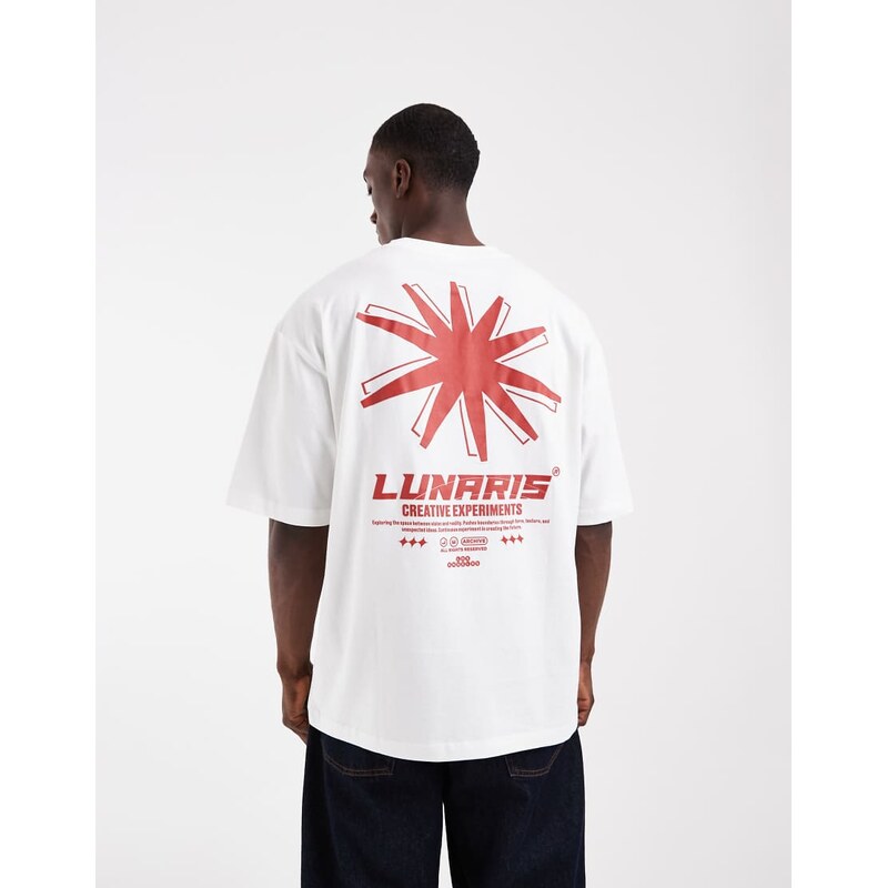 ASOS DESIGN oversized t-shirt with star back graphic in white