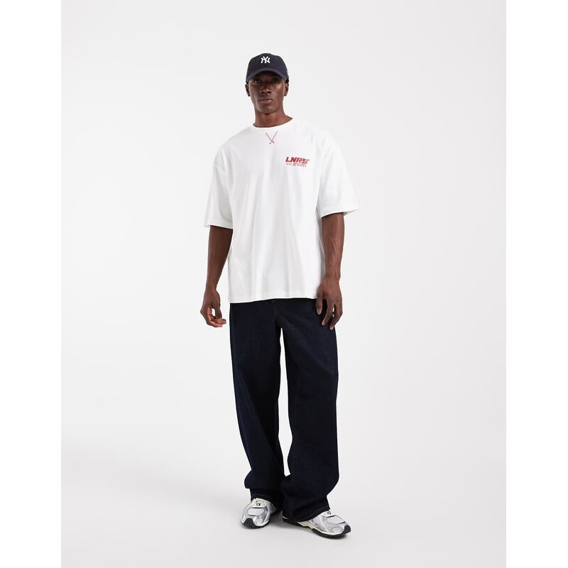 ASOS DESIGN oversized t-shirt with star back graphic in white
