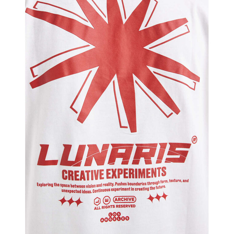 ASOS DESIGN oversized t-shirt with star back graphic in white