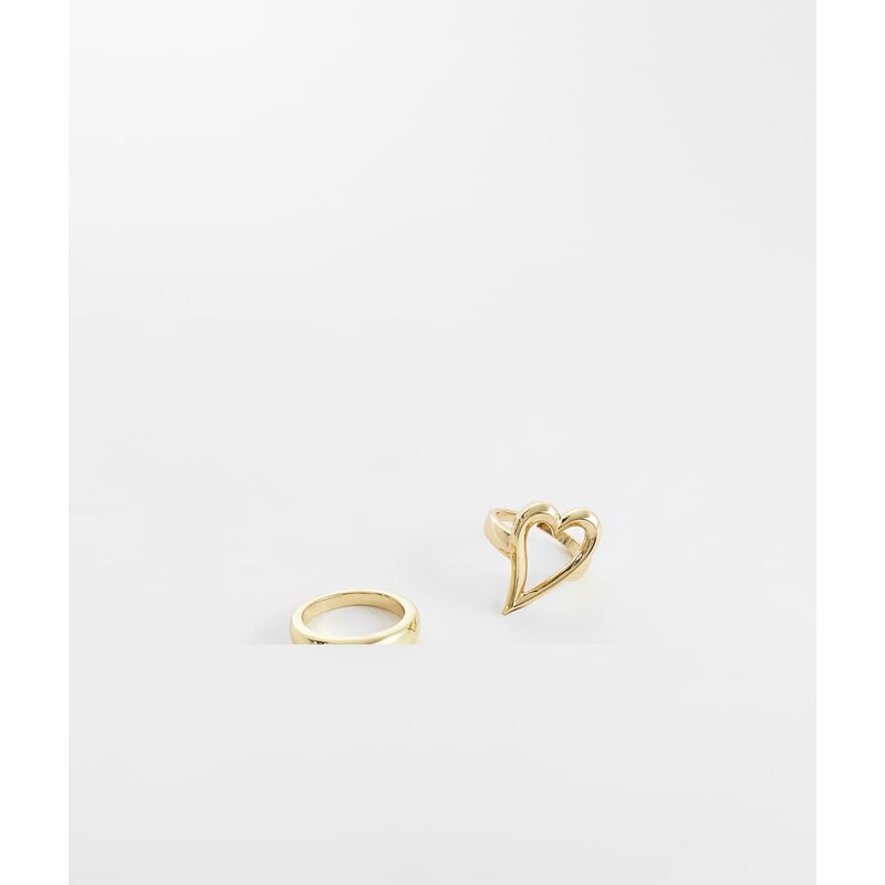 Pieces 2 pack star and chunky ring set in gold tone 115496521