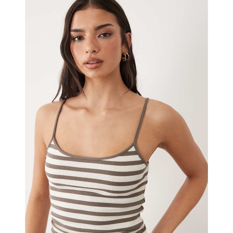 Gina Tricot co-ord supersoft loungewear singlet in white & black