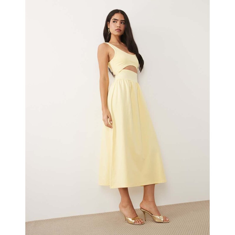 ASOS DESIGN cut out detail maxi dress in yellow
