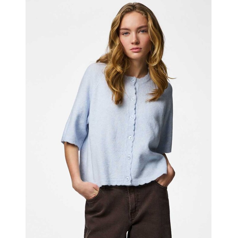 Pieces Knitted cardigan in xenon blue 115523255