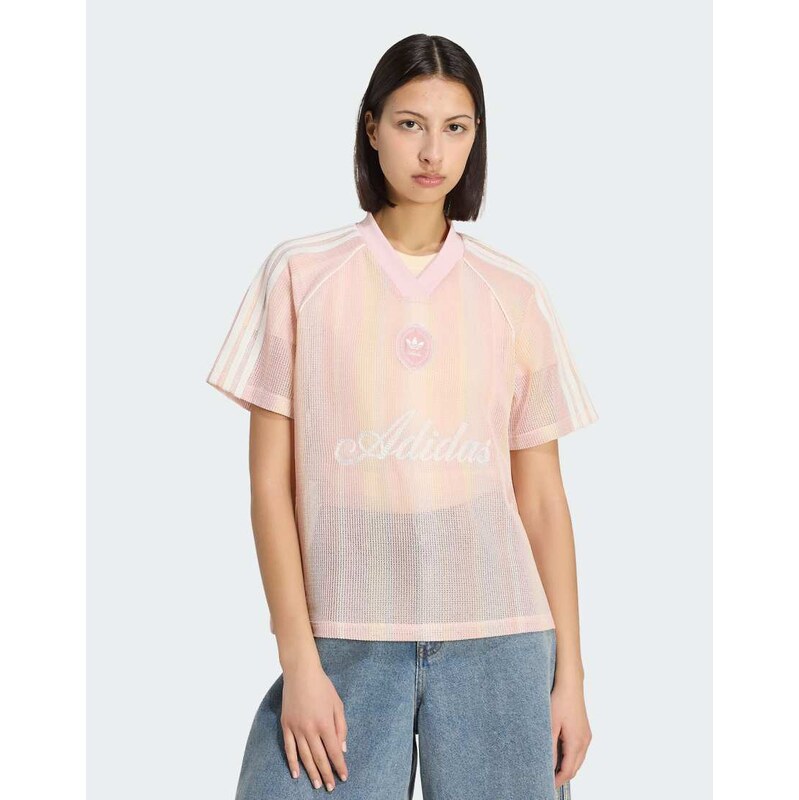adidas Originals summer glow knitted oversized jersey in pink
