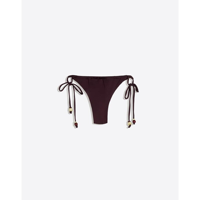 Bershka Basic beaded bikini bottoms in purple