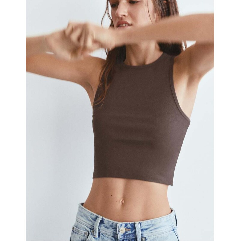 Pull&Bear Tank top in brown 115496802