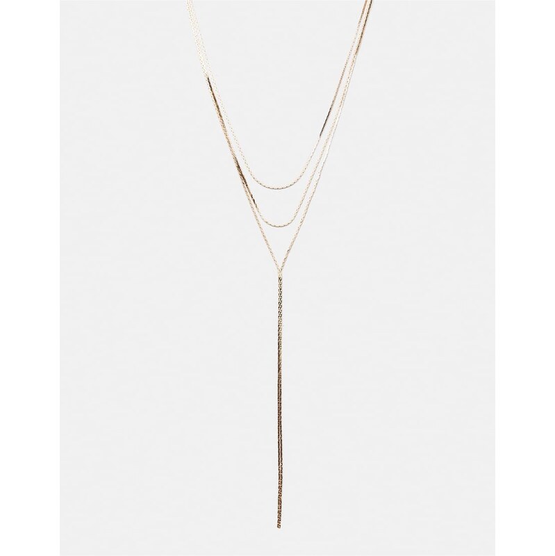 Pull&Bear Lariat necklace in gold 115496813