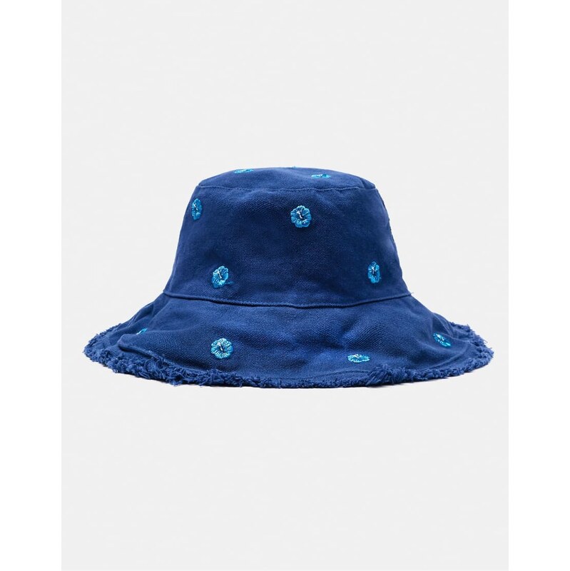 Pull&Bear Hibiscus flower bucket hat in blue 115496815