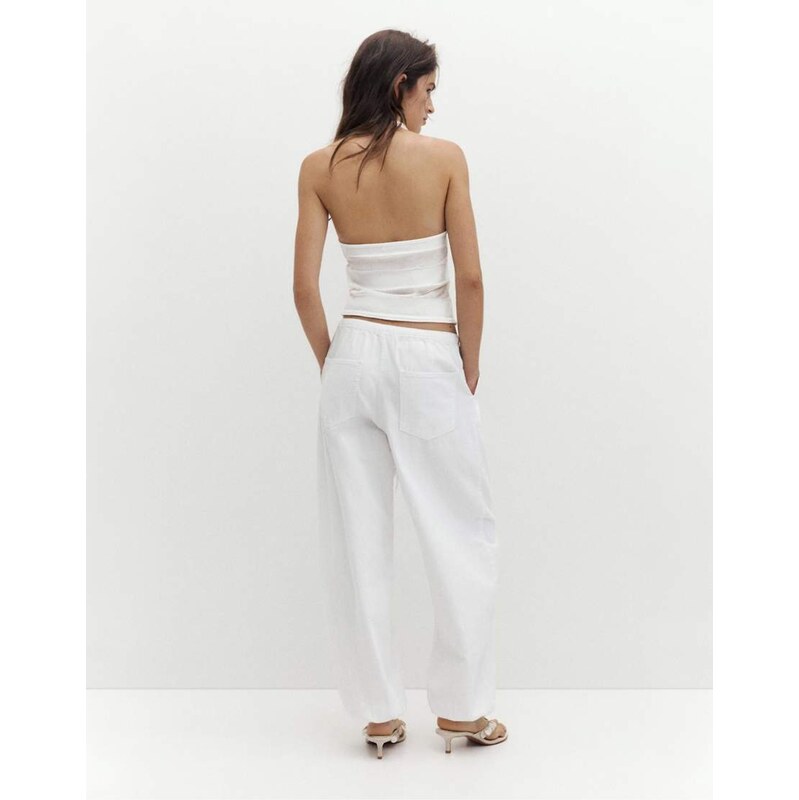 Pull&Bear Sheer halter top in beige-Neutral 115496877